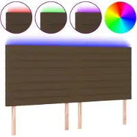 vidaXL Tête de lit LED brun foncé 200x5x118/128 cm Tissu