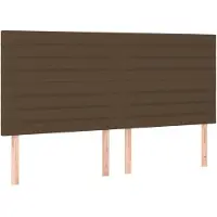 vidaXL Têtes de lit 4 pcs. Marron foncé 100x5x78/88 cm Tissu