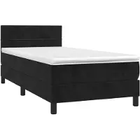 vidaXL Lit boxspring avec matelas & LED noir 80x200 cm velours