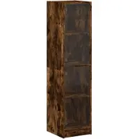 vidaXL Highboard avec portes vitrées chêne fumé 35x37x142 cm