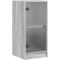 vidaXL Armoire d'appoint avec portes en verre Gris Sonoma 35x37x75,5 cm