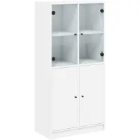 vidaXL Highboard avec portes blanc 68x37x142 cm Bois composite