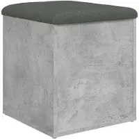 vidaXL Banc de rangement gris béton 42x42x45 cm bois d'ingénierie