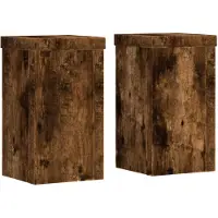 vidaXL Support pour plantes 2 pcs. Chêne fumé 10x10x18 cm Bois composite