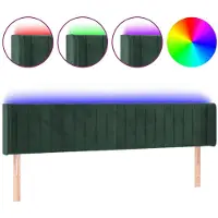 vidaXL Tête de lit LED vert foncé 183x16x78/88 cm velours