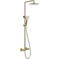 Linie Neptunus set de douche de pluie robinet thermostatique Brushed Gold
