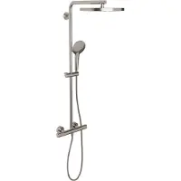 Blaufoss Nola 300 set de douche de pluie robinet thermostatique Brushed CoolMetal