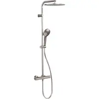 Blaufoss Round 300 colonne de douche de pluie mitigeur thermostatique Brushed CoolMetal