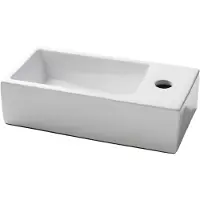 Luca Varess Cubic lave-mains 36,5 x 18 cm porcelaine blanc mat