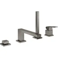 GROHE Eurocube robinet baignoire sur gorge 4 trous avec douchette Brushed Hard Graphite