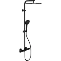 Blaufoss Round 300 colonne de douche de pluie mitigeur thermostatique Noir Mat