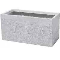 Beliani Jardinière Blanche 60 X 29 X 30 Cm Myra