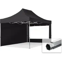 TOOLPORT 3x4,5 m Tonnelle pliante Alu, PES 800, côtés panoramiques, noir