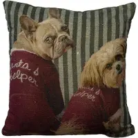 Mars & More Coussin "", motif "kissing", style preppy, motif de chiens de Noël, 45x45 cm