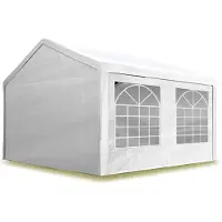 TOOLPORT Tente de réception 4x5 m pavillon Blanc bâche PE 350 N imperméable Tente de Jardin