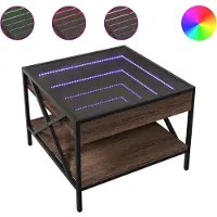 vidaXL Table basse avec Infinity-LED brun imitation chêne 50x50x38 cm
