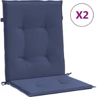 vidaXL Coussins de chaise basse 2 pcs. Tissu bleu marine