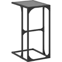 vidaXL Table d'appoint avec verre noir 40x30x61,5 cm acier