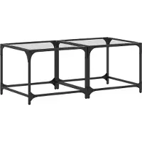 vidaXL Tables basses avec plateau en verre 2 pcs. Transparent 50x50x40 cm Acier