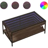vidaXL Table basse avec Infinity-LED brun imitation chêne 90x50x38 cm