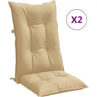 vidaXL Coussins de chaise à haut dossier 2 pcs. Melange Beige 120x50x7 cm Tissu
