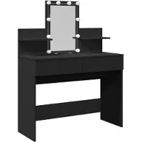 vidaXL Coiffeuse avec éclairage LED noir 100x40x130 cm