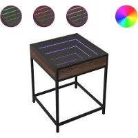 vidaXL Table basse avec Infinity-LED brun imitation chêne 40x40x51 cm