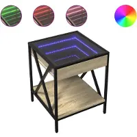 vidaXL Table basse avec Infinity-LED Chêne Sonoma 40x40x49 cm