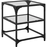 vidaXL Table basse avec plateau en verre Transparent 40x40x45 cm Acier