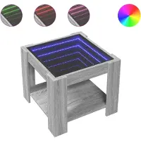 vidaXL Table basse LED Gris Sonoma 53x53x45 cm Bois composite