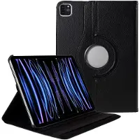 Just in Case Étui à livre rotatif à 360° en cuir PU rouge, noir, pour Apple iPad Pro 11 2020/2021 (Apple iPad Pro 11 2020, Apple iPad Pro 11 2021), Étui pour tablette, Noir