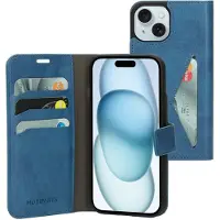 Mobiparts Classic Wallet Case Apple iPhone 15 Steel Blue (Apple iPhone 15), Coque pour téléphone portable, Bleu