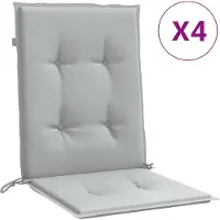 vidaXL Coussins de chaise à dossier bas lot de 4 gris clair mélangé