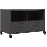 vidaXL Armoire TV noire 68x39x43,5 cm Acier