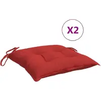 vidaXL Coussins de chaise lot de 2 rouge 40x40x7 cm tissu oxford