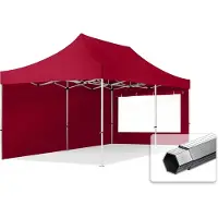 TOOLPORT 3x6 m Tonnelle pliante Alu, PES 800, côtés panoramiques, rouge