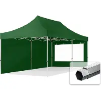 TOOLPORT 3x6 m Tonnelle pliante Alu, PES 800, côtés panoramiques, vert foncé