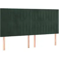 vidaXL Têtes de lit 4 pcs. Vert foncé 80x5x78/88 cm velours