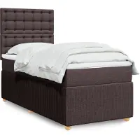 vidaXL Lit boxspring avec matelas brun foncé 80x200 cm Tissu