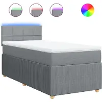 vidaXL Lit boxspring avec matelas gris clair 80x200 cm Tissu