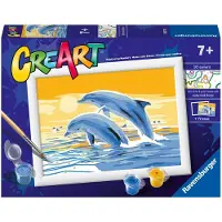 Ravensburger Creart Delighful Dolphins Paint By Numbers Kit for Kids - Peinture des arts et de l'artisanat pour 7 ans et plus