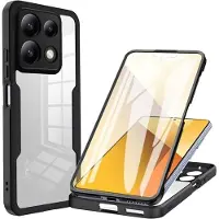 Techsuit - ColorVerse 360 Series + Screen Protector - Xiaomi Poco X6 Pro - Black (Xiaomi Poco X6 Pro), Coque pour téléphone portable, Noir