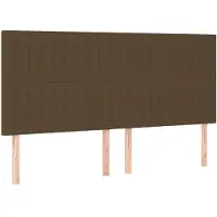 vidaXL Têtes de lit 4 pcs. Marron foncé 100x5x78/88 cm Tissu