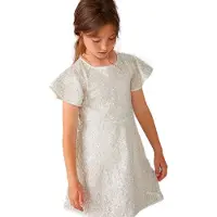 Boboli Tulle Short Sleeve Dress Blanc,Rose 10 Years Fille