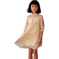 Boboli Fantasy 3/4 Sleeve Short Dress Beige 14 Years Fille