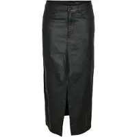 Noisy May Jupe mi-longue de - NMKath NW BL NOOS - Jupe Longue Fendue Cirée - XS - S - pour Femme - noir - Taille XS