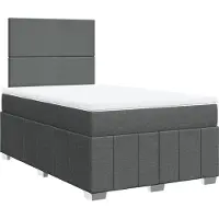 vidaXL Lit boxspring avec matelas gris foncé 120x200 cm Tissu