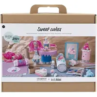 Creativ Company Kit de bricolage recyclage "Gâteaux sucrés", kit de recyclage DIY pour enfants , instructions incluses