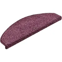 vidaXL Tapis d'escalier 15 pièces 65 x 21 x 4 cm Violet foncé Demi-rond Grand