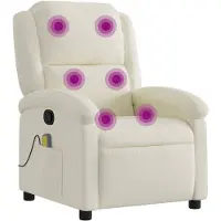 vidaXL Fauteuil de massage crème velours